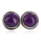 Handmade Navajo .925 Sterling Silver Natural Sugilite Stud Earrings 24391-7