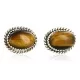 Handmade Navajo .925 Sterling Silver Natural Tigers Eye Stud Native American Earrings 24391-3 Handmade Navajo .925 Sterling Silver Natural Tigers Eye Stud Native American Earrings 24391-3