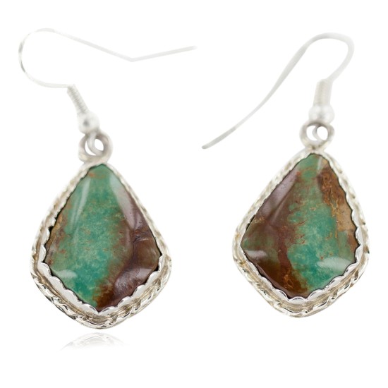 Certified Authentic Handmade Navajo .925 Sterling Silver Natural Turquoise Native American Dangle Earrings 97006-1 Certified Authentic Handmade Navajo .925 Sterling Silver Natural Turquoise Native American Dangle Earrings 97006-1