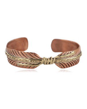 Certified Authentic Handmade Navajo Brass Native American Pure Copper Bracelet  92023-5