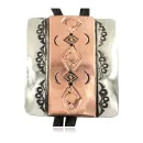 Handmade Navajo Leather Pure Copper and Nickel Native American Bolo Tie 24489-2