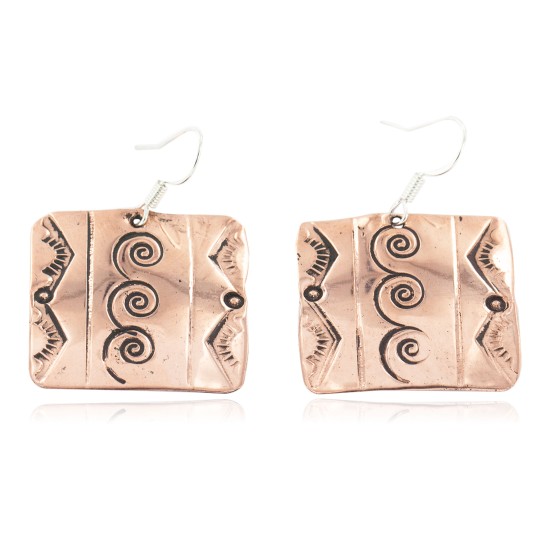 Certified Authentic Handmade Navajo Mountain Wave Pure Copper Dangle Native American Earrings 18169 Certified Authentic Handmade Navajo Mountain Wave Pure Copper Dangle Native American Earrings 18169