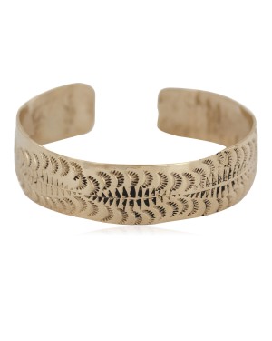 Certified Authentic Handmade Navajo Native American Brass Bracelet 13143-2