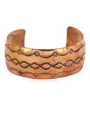 Certified Authentic Handmade Navajo Native American Pure Copper Bracelet 12700-2