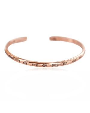 Certified Authentic Handmade Navajo Native American Pure Copper Bracelet 13152-3