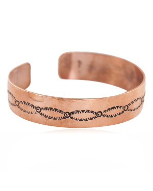 Certified Authentic Handmade Navajo Native American Pure Copper Bracelet 13154