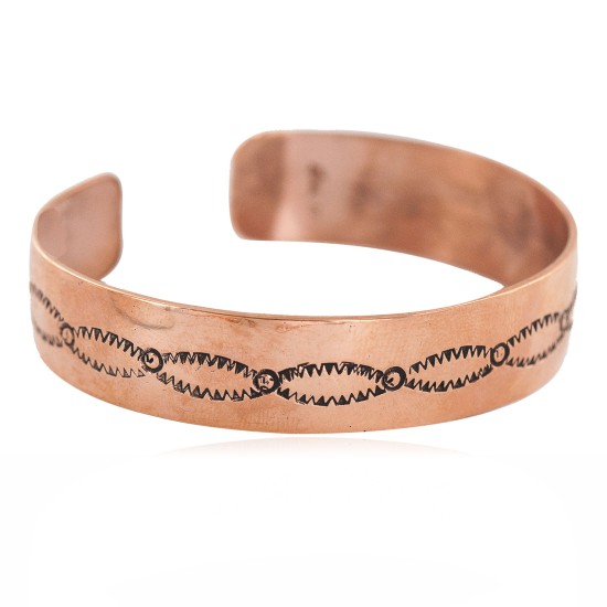 Certified Authentic Handmade Navajo Native American Pure Copper Bracelet 13154