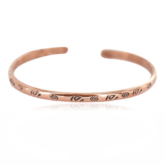 Certified Authentic Handmade Navajo Native American Pure Copper Bracelet 13156-1
