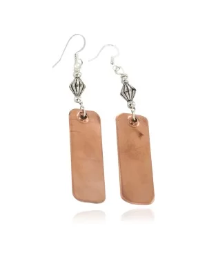 Navajo Handmade Pure Copper Dangle Earrings 18211-3