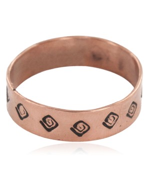 Certified Authentic Handmade Navajo Native American Pure Copper Ring 17091-5