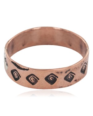 Certified Authentic Handmade Navajo Native American Pure Copper Ring 17092-6