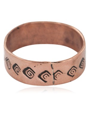 Certified Authentic Handmade Navajo Native American Pure Copper Ring 17093-8