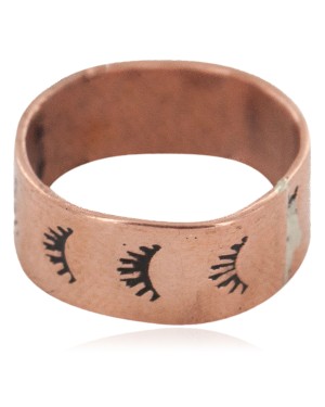 Certified Authentic Handmade Navajo Native American Pure Copper Ring 17094-4