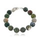 Certified Authentic Navajo Natural Agate Link Native American Bracelet 12742-105