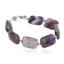 Navajo Natural Amethyst Link Native American Bracelet 12742-108