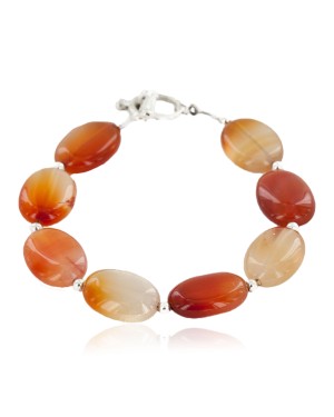 Certified Authentic Navajo Natural Carnelian Link Native American Bracelet 1 12742-113