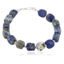 Navajo Natural Lapis Link Native American Bracelet 12742-104