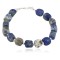 Certified Authentic Navajo Natural Lapis Link Native American Bracelet 12742-104