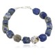 Certified Authentic Navajo Natural Lapis Link Native American Bracelet 12742-104