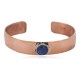 Certified Authentic Handmade Navajo Natural Lapis Native American Pure Copper Bracelet 24494-8