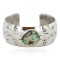 Certified Authentic Handmade Navajo Natural Mountain Turquoise Native American Nickel Bracelet 13092-3