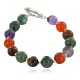 Certified Authentic Navajo Natural Multicolor Stones Link Native American Bracelet 12742-109 Certified Authentic Navajo Natural Multicolor Stones Link Native American Bracelet 12742-109