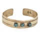 Certified Authentic Handmade Navajo Natural Turquoise Native American Brass Bracelet 24495-1