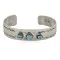 Handmade Navajo Natural Turquoise Native American Nickel Bracelet 13141-9
