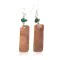 Handmade Navajo Natural Turquoise Native American Pure Copper Dangle Earrings 18211-1