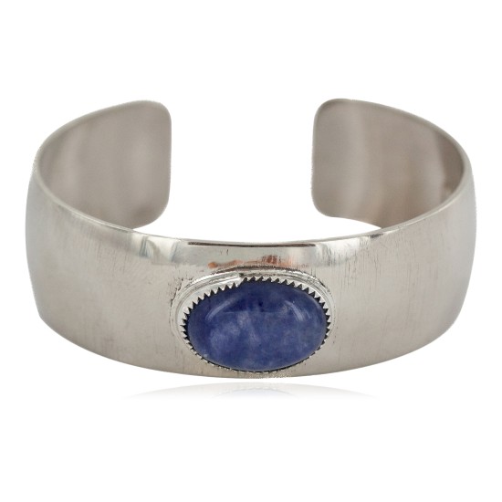 Certified Authentic Handmade Navajo Navajo Natural Lapis Native American Nickel Bracelet 13141-3