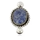 Handmade Navajo Nickel and .925 Sterling Silver Natural Lapis Native American Money Clip 11250-2