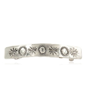 Certified Authentic Handmade Navajo Nickel Native American Hair Barrette 10343-3