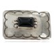 Certified Authentic Handmade Navajo Nickel Natural Black Onyx Native American Buckle 1219-2