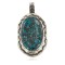 Certified Authentic Handmade Navajo Nickel Natural Chips Inlaid Turquoise Native American Pendant 17088