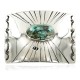 Certified Authentic Handmade Navajo Nickel Natural Turquoise Native American Buckle 1198