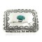 Certified Authentic Handmade Navajo Nickel Natural Turquoise Native American Buckle 1204-1