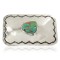 Certified Authentic Handmade Navajo Nickel Natural Turquoise Native American Buckle 1207-3