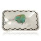 Certified Authentic Handmade Navajo Nickel Natural Turquoise Native American Buckle 1207-3