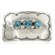 Certified Authentic Handmade Navajo Nickel Natural Turquoise Native American Buckle 1212