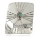 Certified Authentic Handmade Navajo Nickel Natural Turquoise Native American Buckle 12959-2