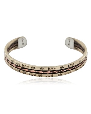Certified Authentic Handmade Navajo Pure Copper and Brass Native American Bracelet 12958-3