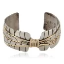 Handmade Navajo Pure Nickel and Brass Native American Bracelet 12985