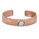 Certified Authentic Handmade Navajo White Howlite Native American Pure Copper Bracelet 24494-2