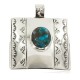 Certified Authentic Handmade Nickel Bear Paw Nickel Navajo Natural Turquoise Native American Pendant 13071-2