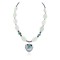 Certified Authentic Heart Navajo .925 Sterling Silver Natural Turquoise Hematite Green Quartz Native American Necklace 25293