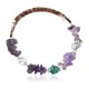 Certified Authentic Heart Navajo Natural Turquoise Amethyst Heishi Adjustable Wrap Native American Bracelet 13049-15
