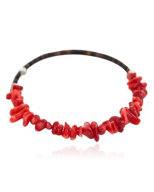 Certified Authentic Heishi Coral Navajo Native American Adjustable Wrap Bracelet 13159-10