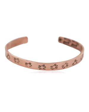 Certified Authentic Horny Toad Handmade Navajo Native American Pure Copper Bracelet 24492-2