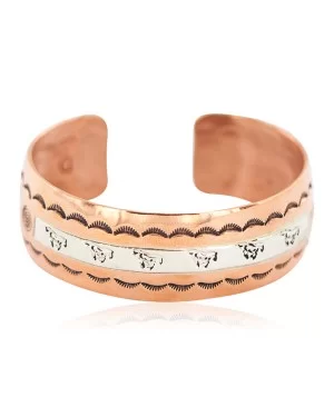 Horse Maze Navajo .925 Sterling Silver Handmade Native American Pure Copper Bracelet 13097-12