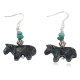 Certified Authentic Horse Navajo .925 Sterling Silver Hooks Natural Turquoise and Jasper Dangle Native American Earrings 97002-15